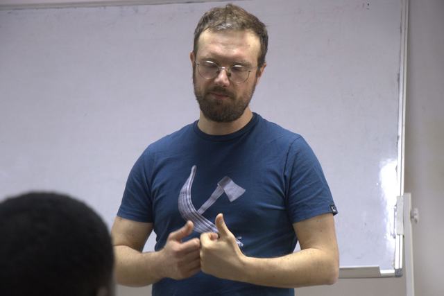 A speaker during a lecture